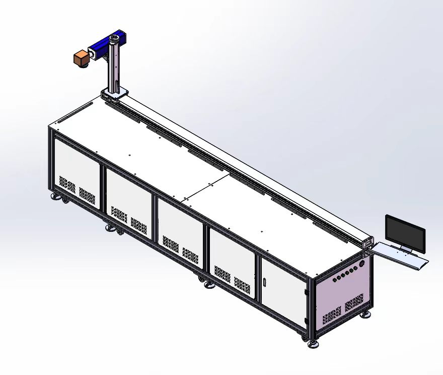 大幅面激光打标机 边打边走 3.5米大行程激光打标